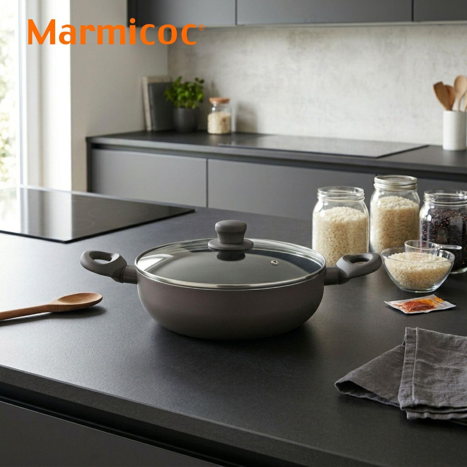 Batería de cocina Marmicoc Spring Negra 7 piezas-3