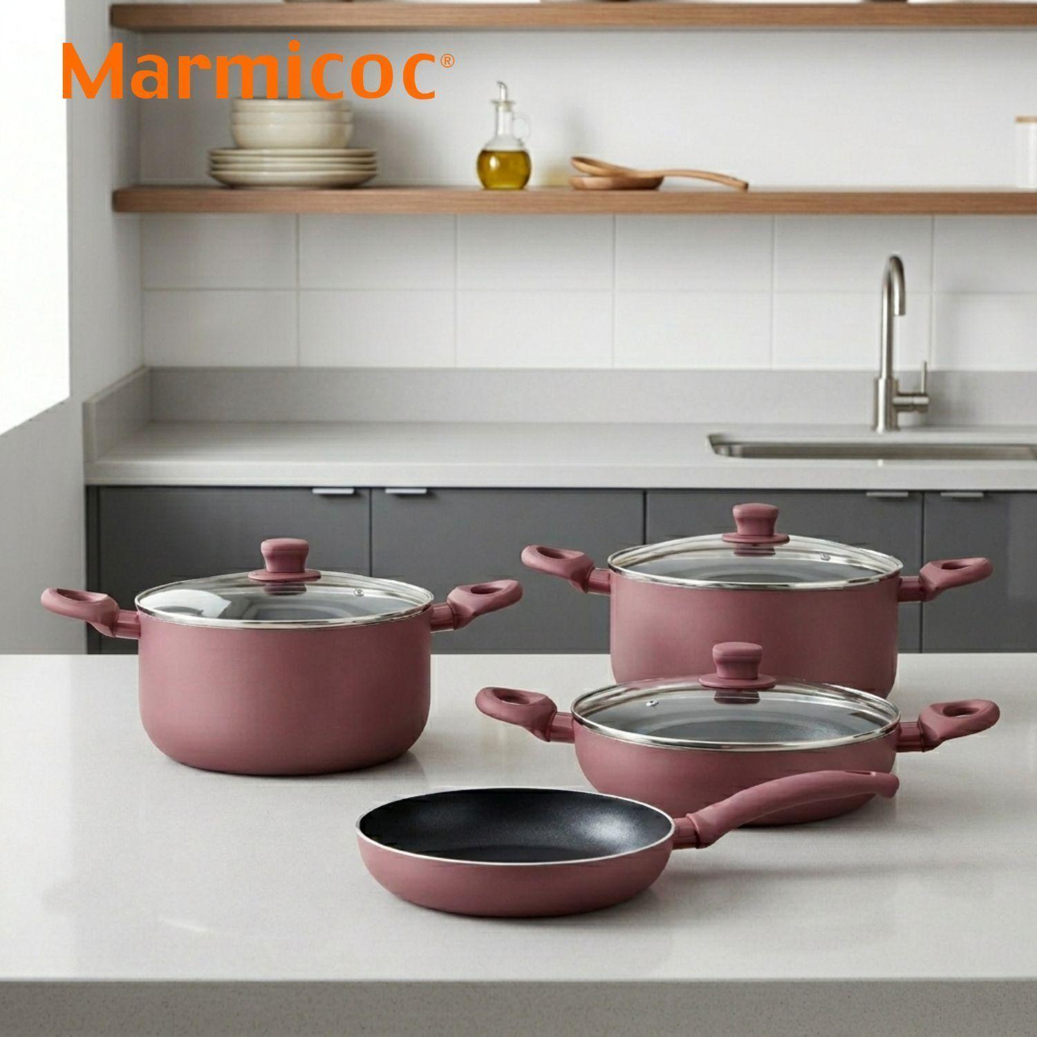 Batería de Cocina Marmicoc Spring 7 Piezas Aluminio Granate-1