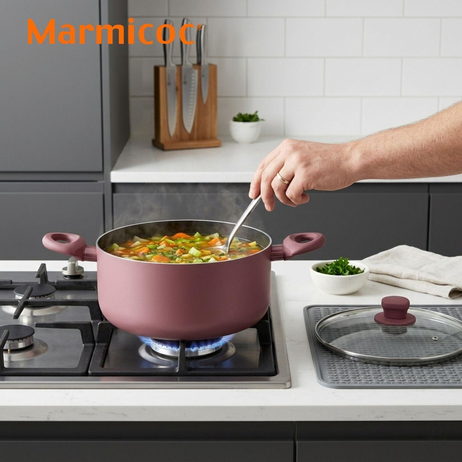 Batería de Cocina Marmicoc Spring 7 Piezas Aluminio Granate-2