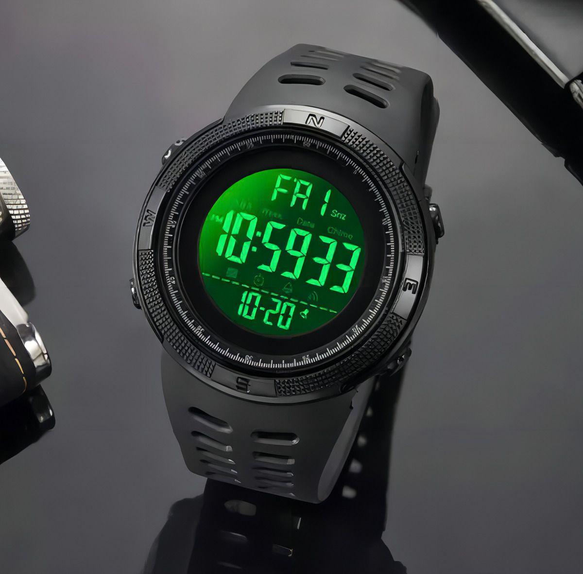 Reloj Pulsera Skmei 1251 Cuerpo Correa Negro Fondo Negro-4