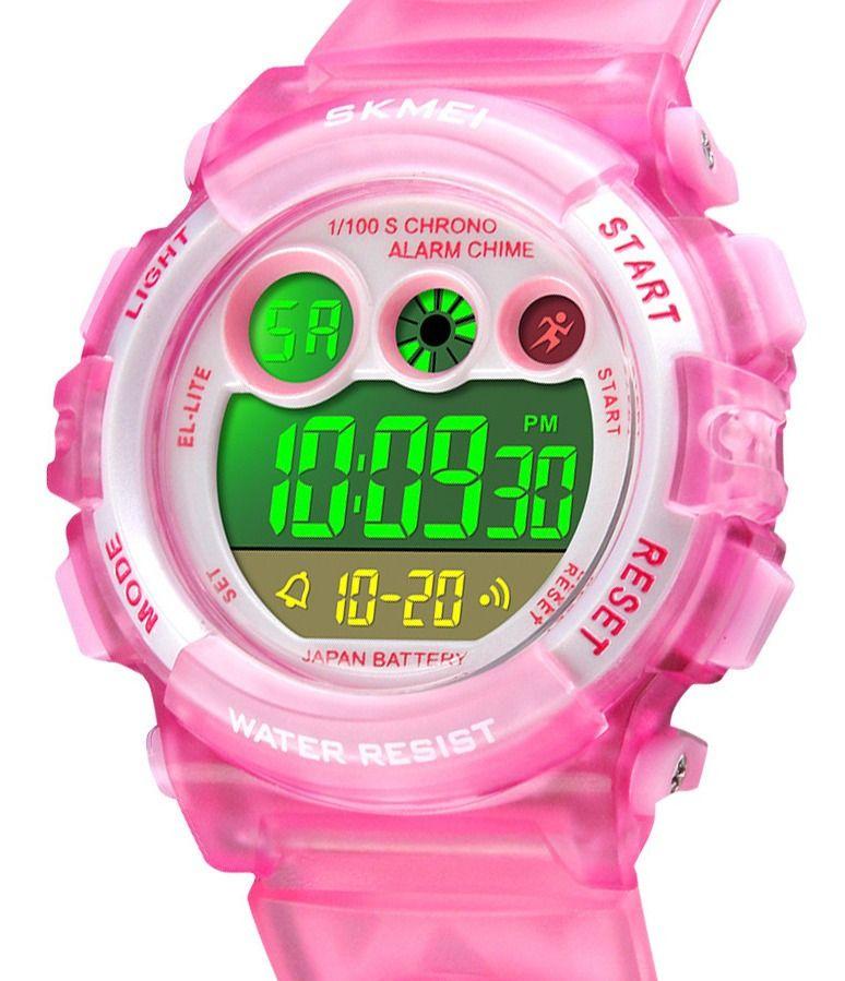 Reloj Skmei 1451 Digital Alarma Cronometro Malla Rosado-1