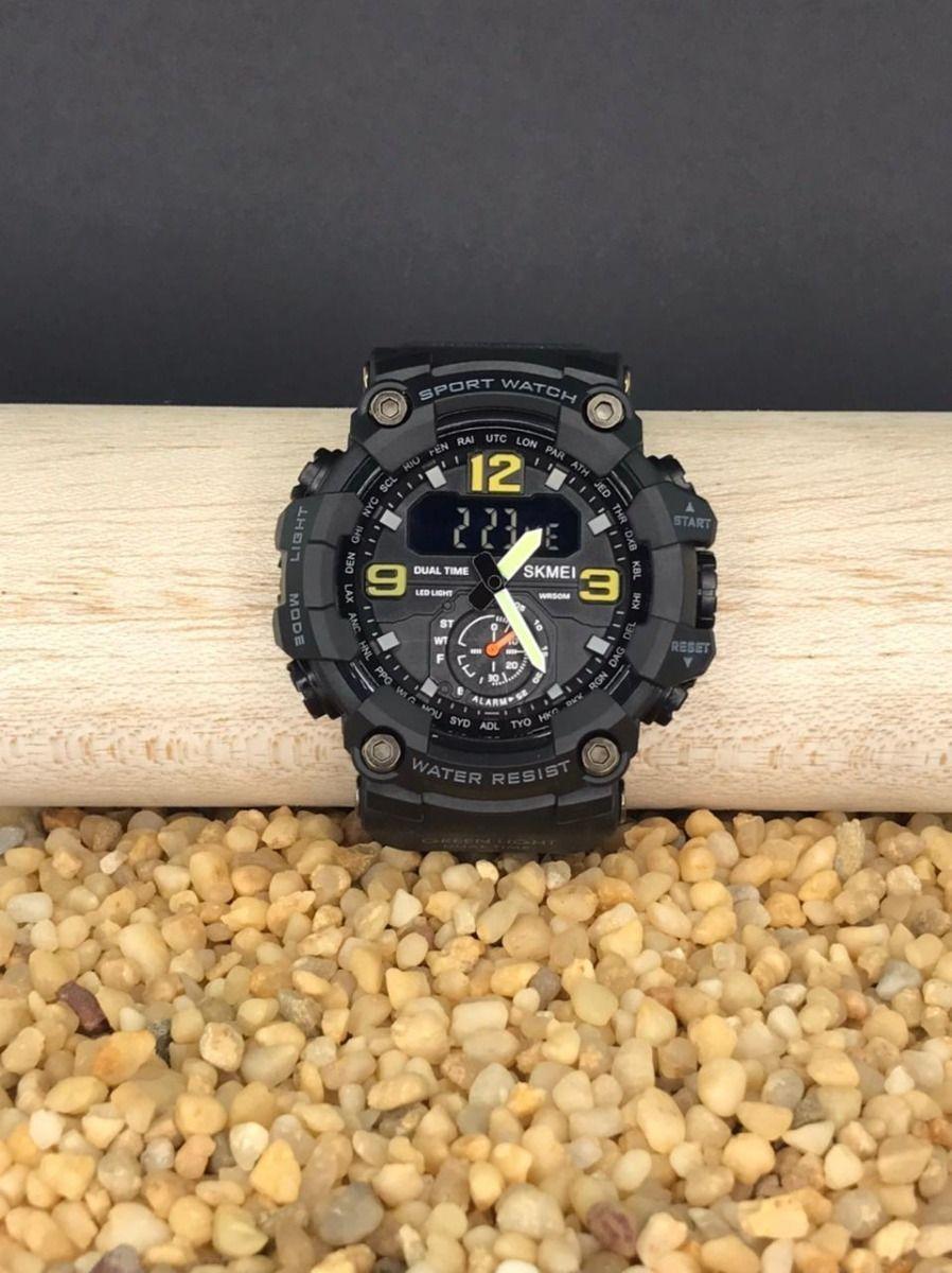 Reloj Pulsera Skmei 1637 Correa Poliuretano Negro Nuevo-2