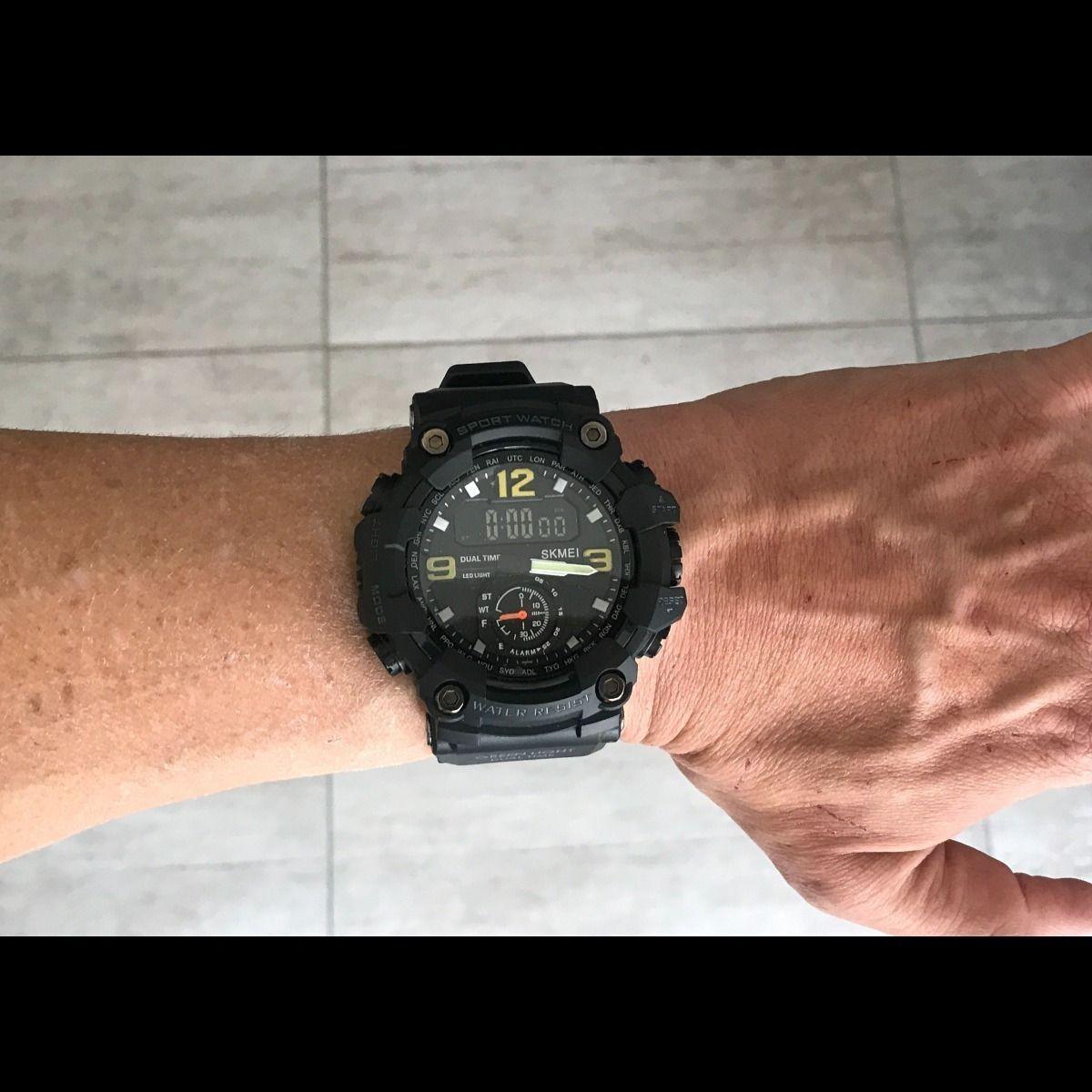 Reloj Pulsera Skmei 1637 Correa Poliuretano Negro Nuevo-3