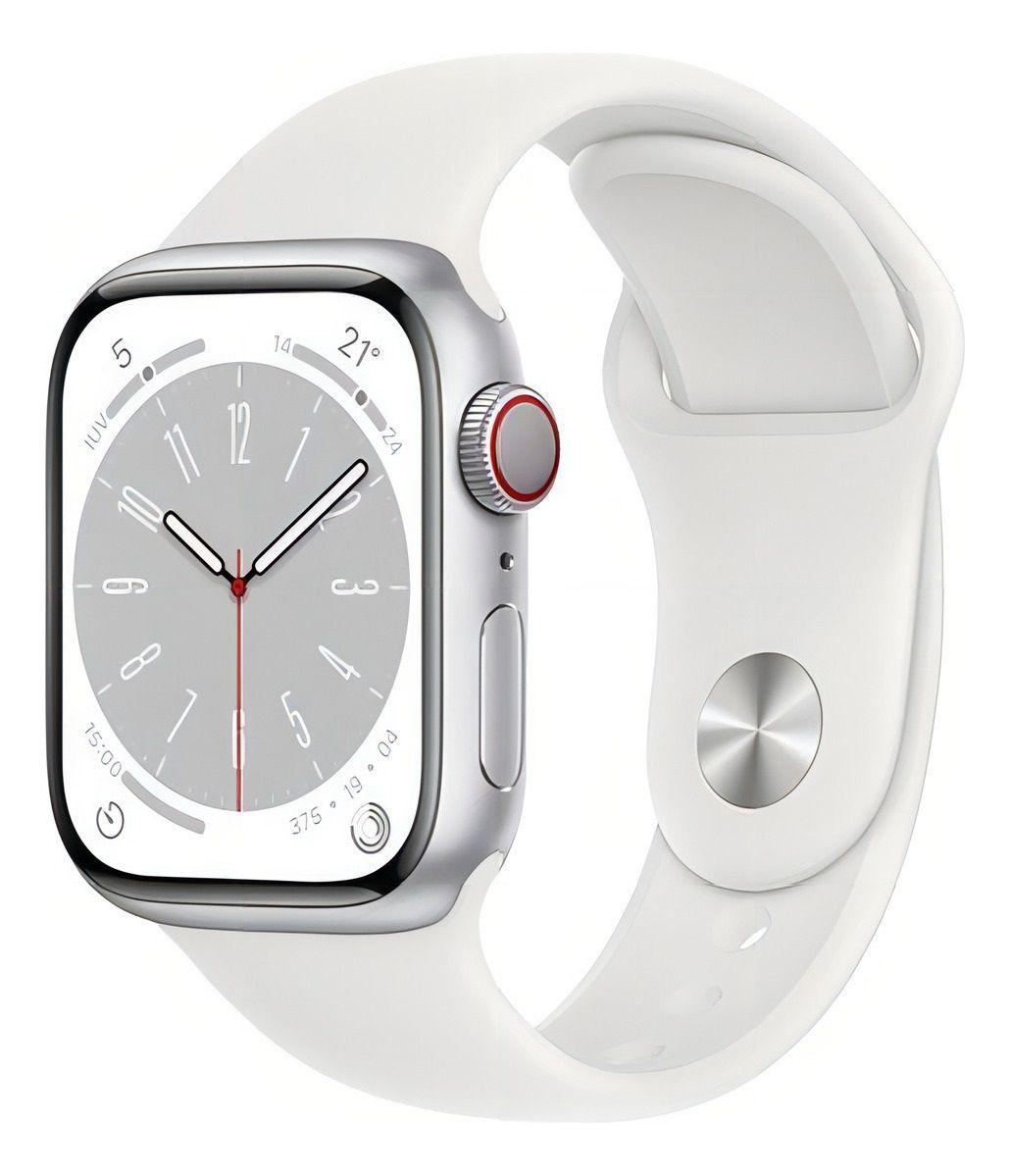 Apple Watch Series 8 41mm Gps Aluminio Plateado Blanco Nuevo-0