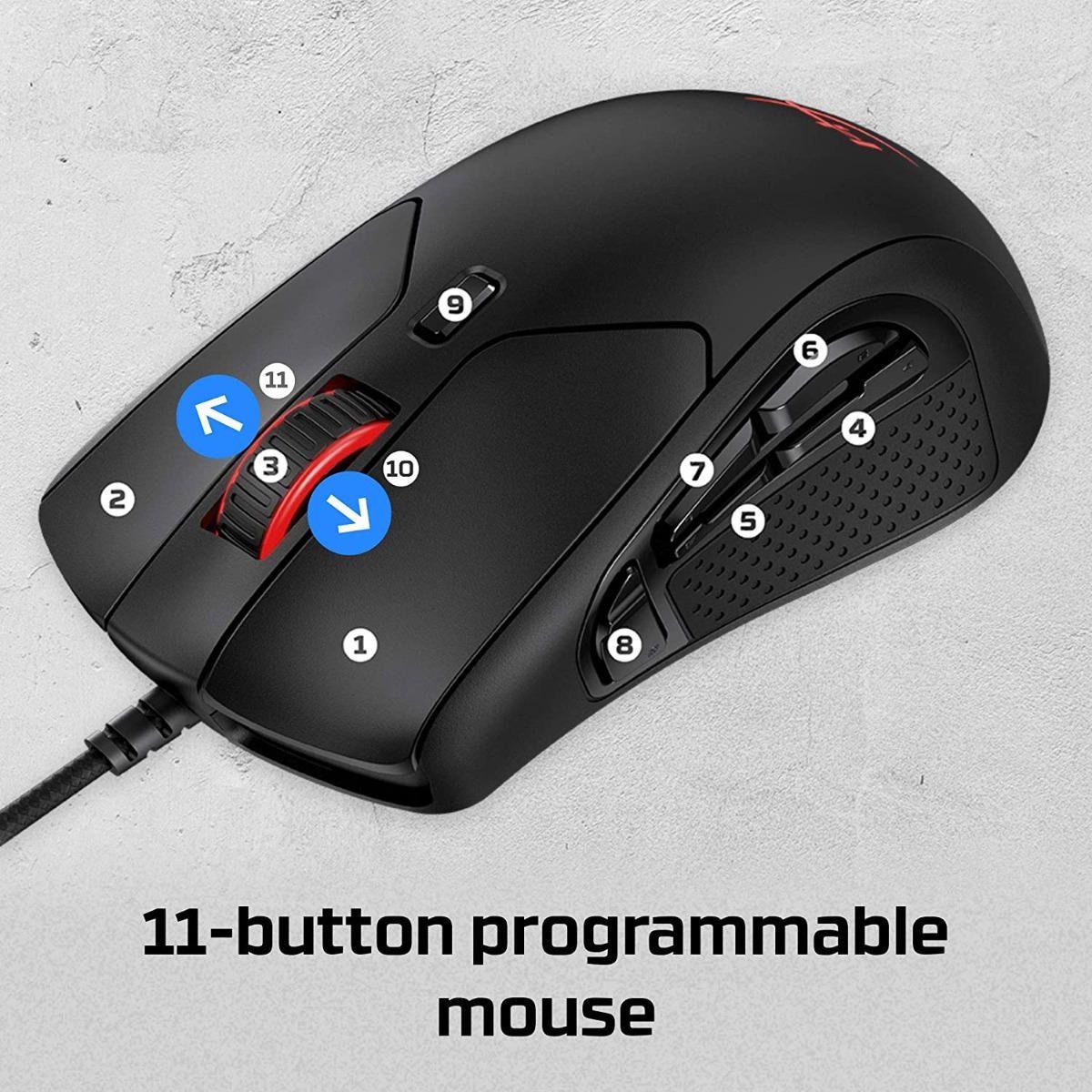 Mouse Hyperx Pulsefire Raid 11 Botones Gamer Rgb Negro Ref-2