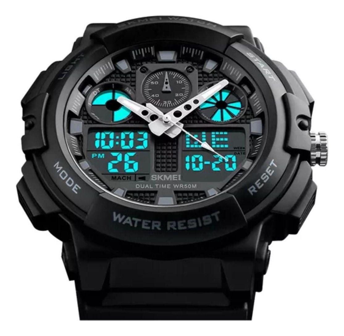 Reloj Skmei 1270 Sumergible Digital Alarma Cronometro Negro-2
