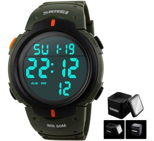 Reloj Skmei 1068 Sport Digital Shock Green Fondo Negro-2
