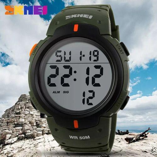 Reloj Skmei 1068 Sport Digital Shock Green Fondo Negro-3