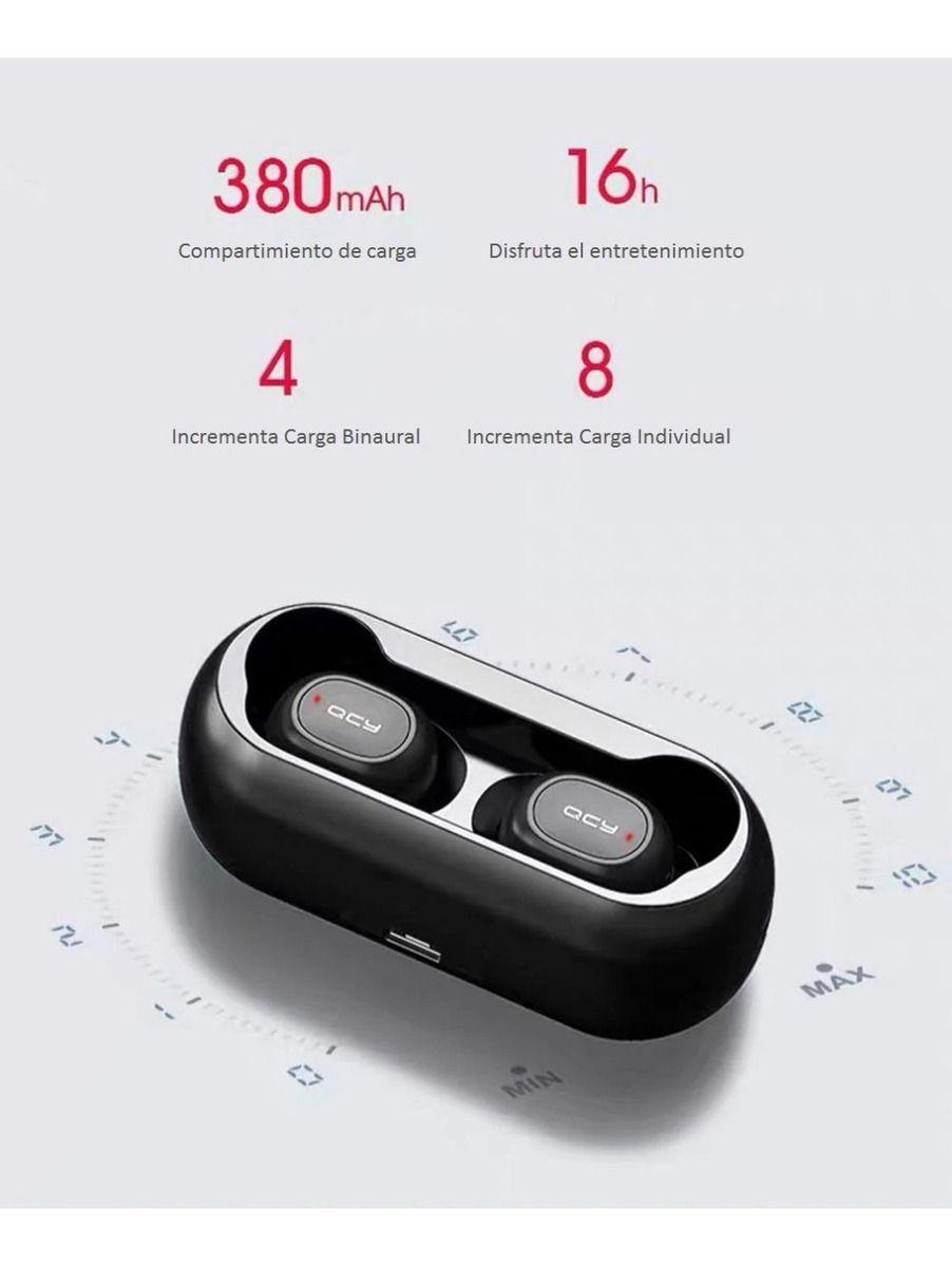 Audifonos In-ear Qcy T1c Inalambricos Negro Luz Led Nuevo-8