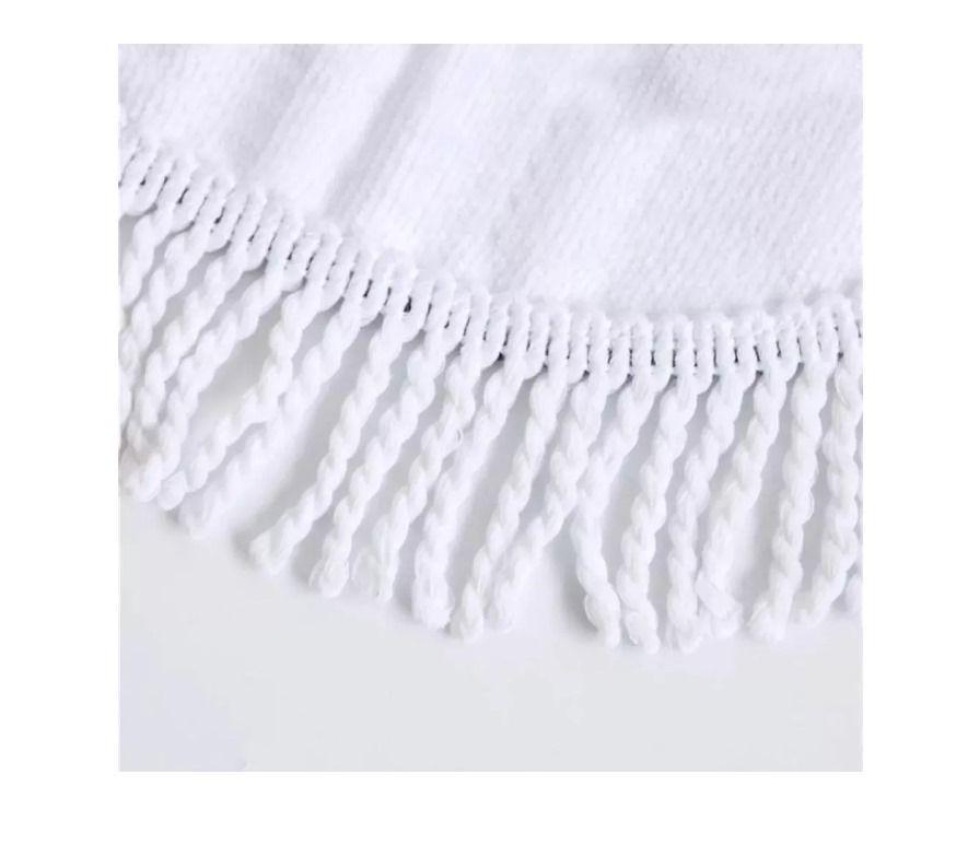 Toalla de playa redonda de unicornio con flecos-1