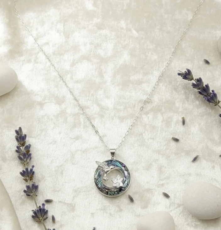 Collar Colibrí Plata 925 Hecho Con Cristal Swarovski Mujer-4