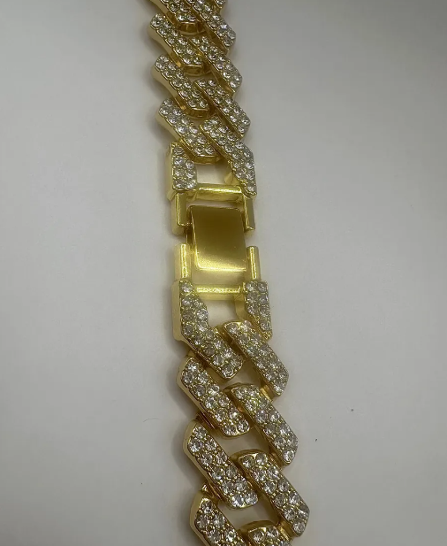 Collar Cadena Cubana Hombre De Lujo Brillantes Trap 60 Cm-5