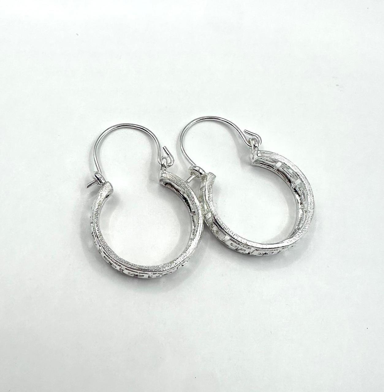Aros Argolla Bote 22mm Plata Fina 925 Tejido T Mujer Regalo-1