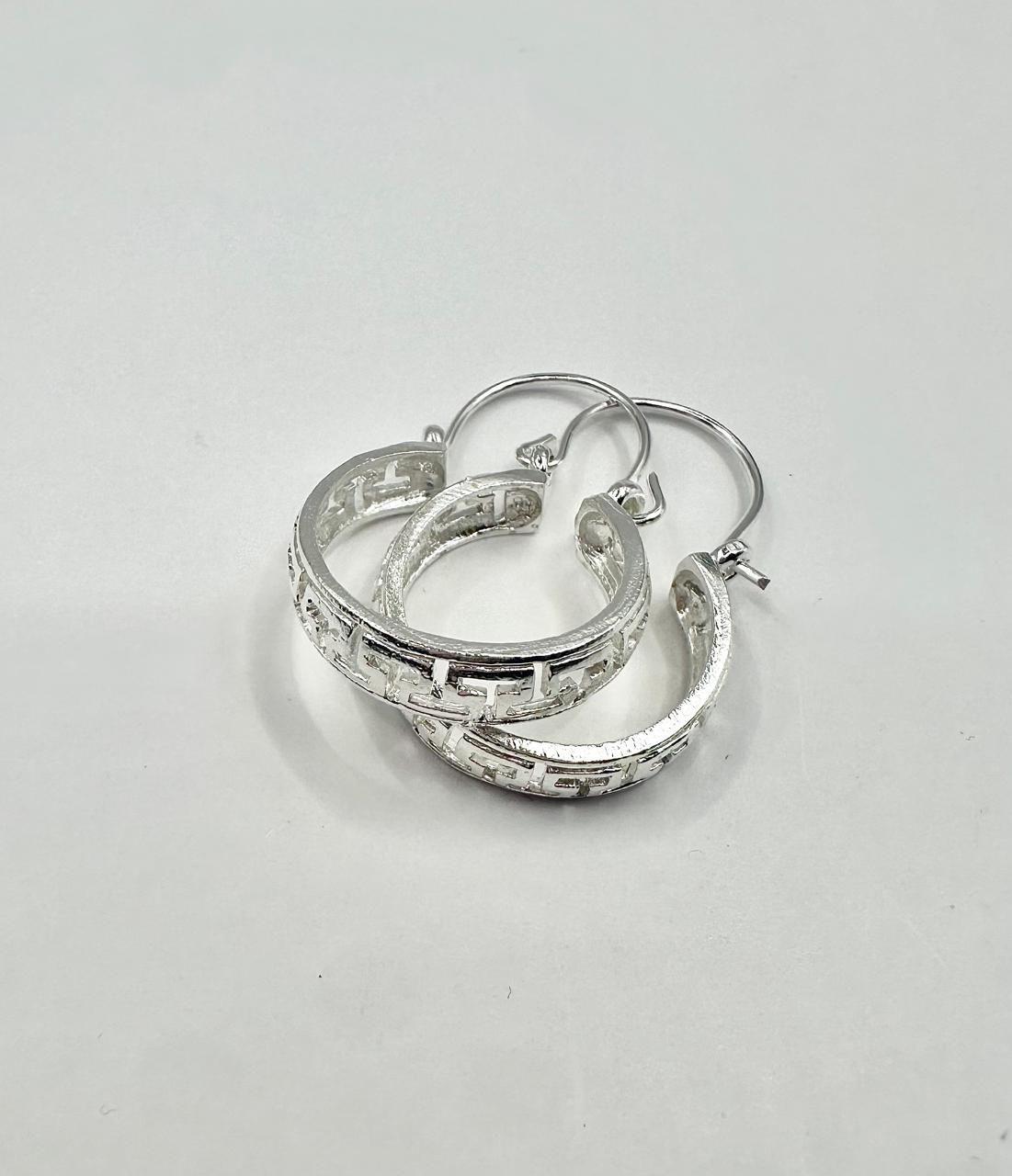 Aros Argolla Bote 22mm Plata Fina 925 Tejido T Mujer Regalo-3