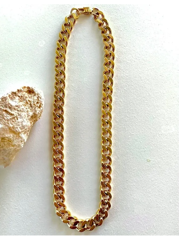 Collar Cadena Grumet Estilo Cubano Hombre Grueso 60cmx11mm acero inoxidable-3