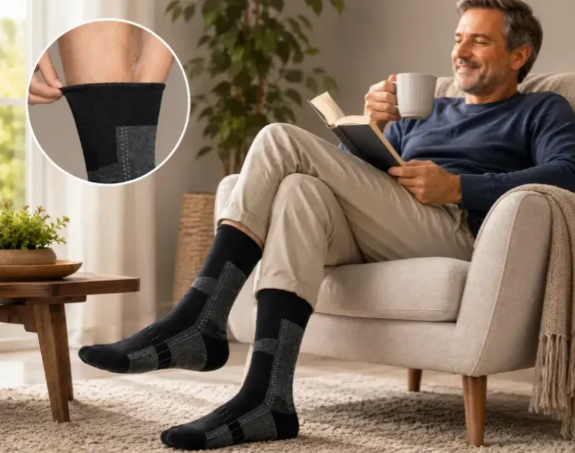 3 Pares Calcetines Diabeticos Hombre Afelpados Invierno-3