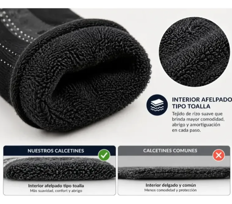 3 Pares Calcetines Diabeticos Hombre Afelpados Invierno-4