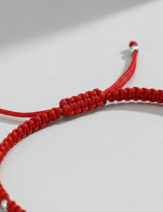 Pulsera Hilo Rojo Hombre Esferas De Plata 925 Macrame-3