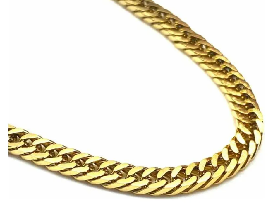 Collar Cadena Cubana Hombre Acero Inoxidable Gold Grumet-2