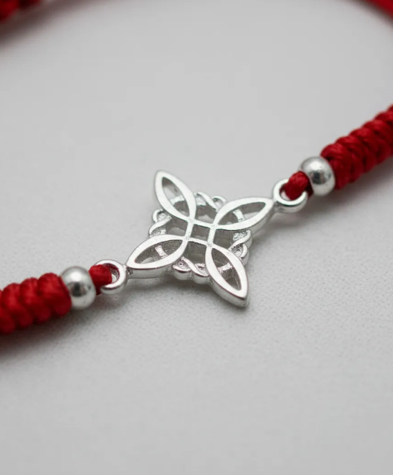 Pulsera Hilo Rojo Nudo De Brujas Plata Fina Protección Mujer-4