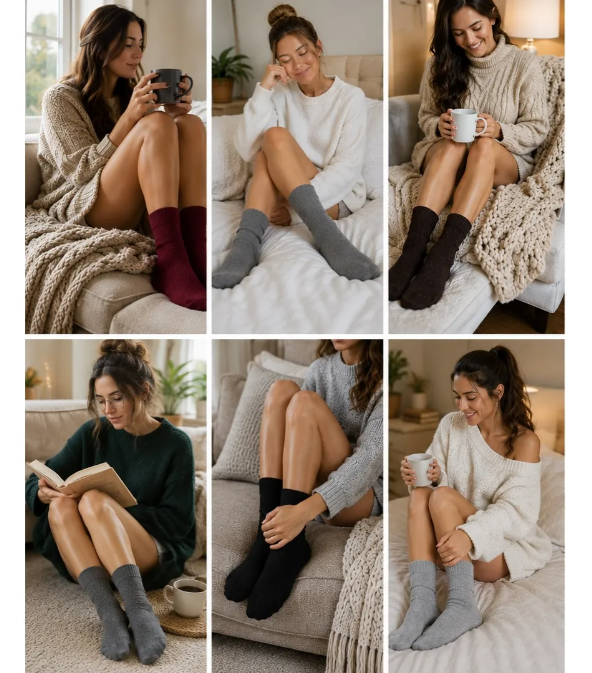 calcetines invierno grueso afelpado interior tipo toalla mujer-3