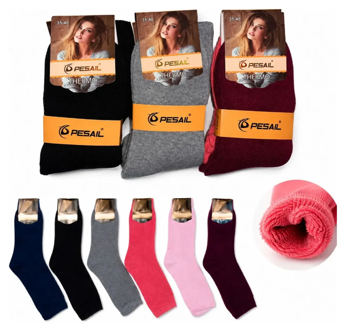calcetines invierno grueso afelpado interior tipo toalla mujer-5