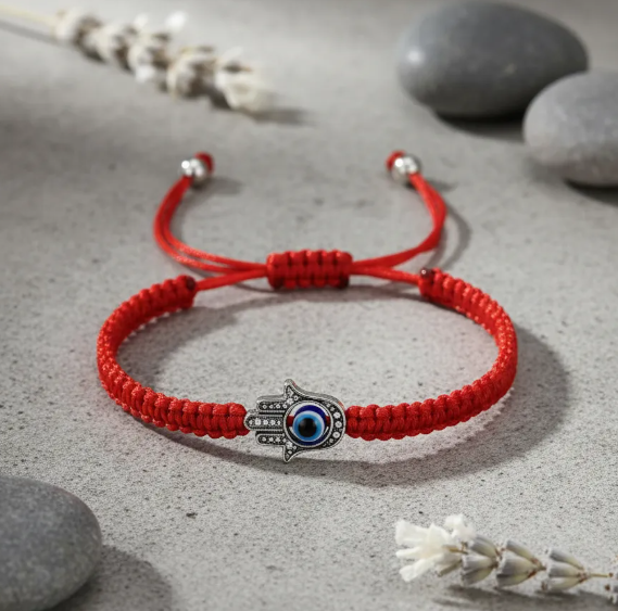 Pulsera Roja Ojo Turco Mano De Fatima Proteccion Y Suerte-3