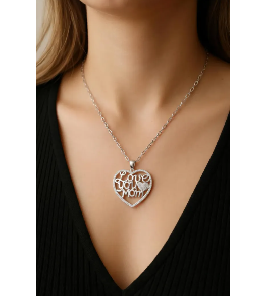 Collar Plata 925 Coraz n Mama Caja Rosas Regalo Dia Madre-6