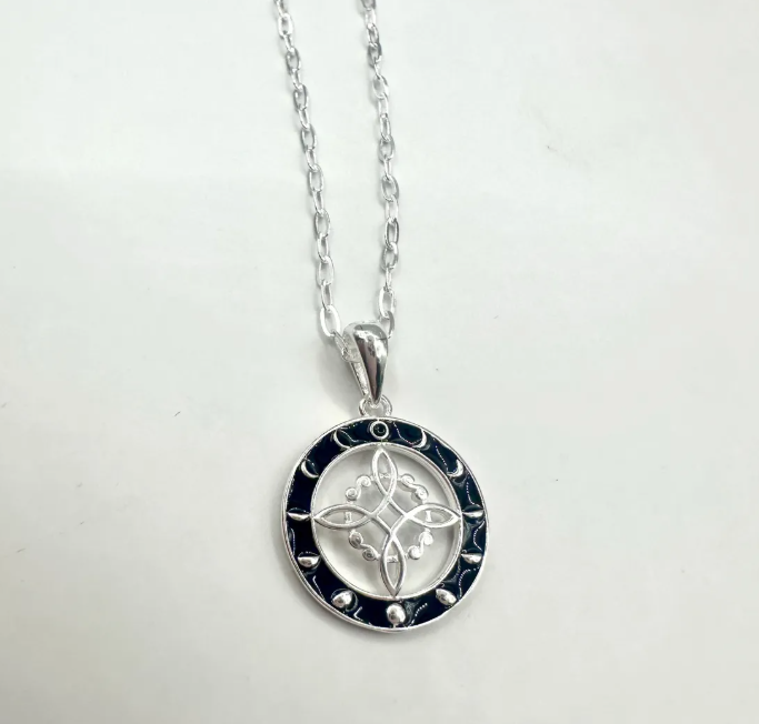 Collar Nudo De Brujas Plata 925 Con Ciclo Lunar Protección-2