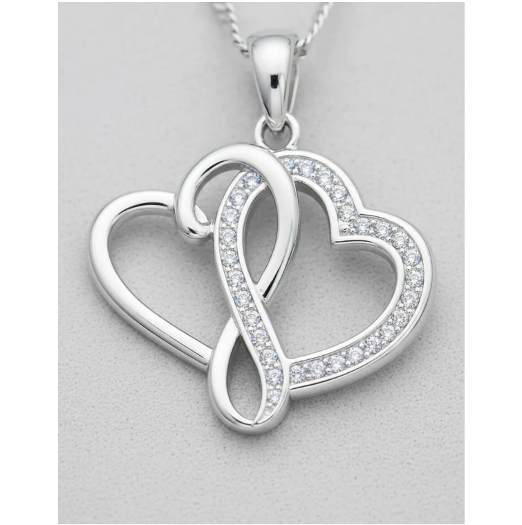 Collar Plata 925 Corazones Unidos Infinito Regalo San Valentin-2