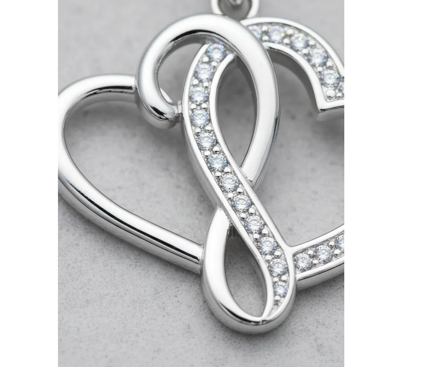 Collar Plata 925 Corazones Unidos Infinito Regalo San Valentin-3