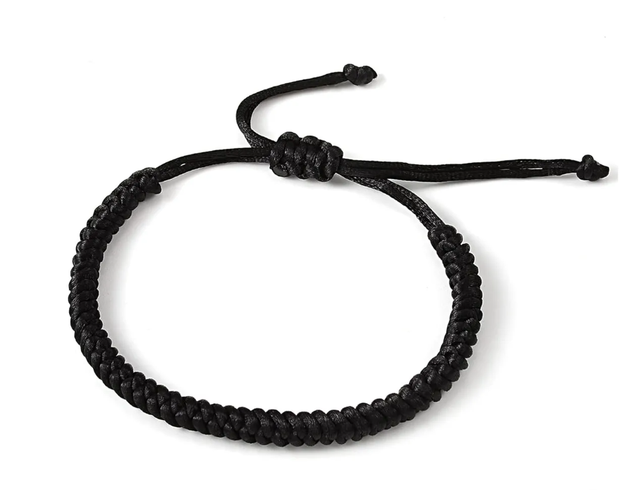 Pulsera Hilo Negro Macramé Hombre Mujer Amuleto Proteccion-0