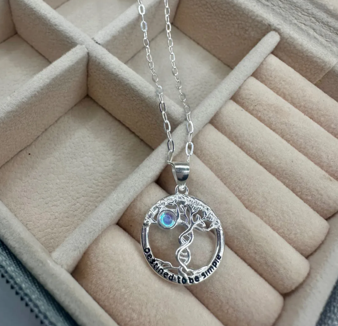 Collar Plata 925 Árbol De La Vida Piedra Luna Amuleto Mujer-3