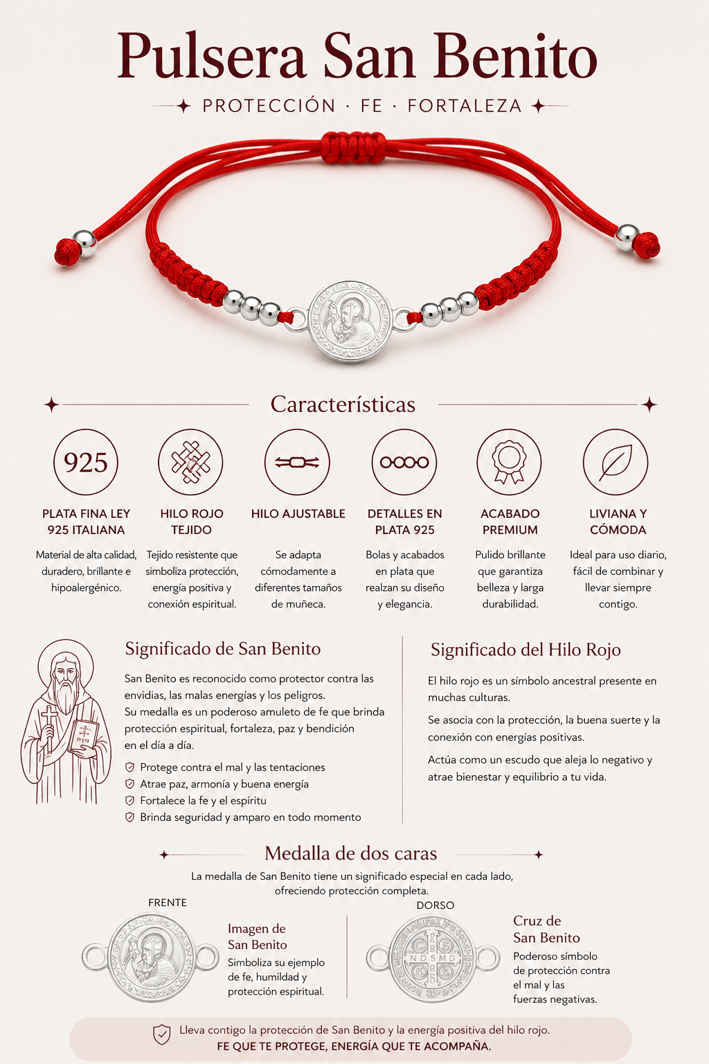 pulsera san benito plata 925 hilo rojo-2