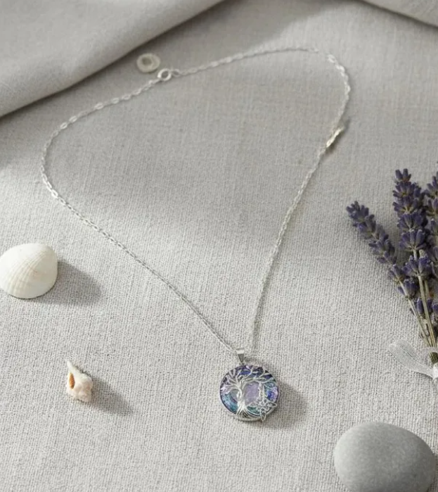 Collar Plata 925 Árbol De Vida Nudo De Brujas hecho con Cristal Swarovski-4