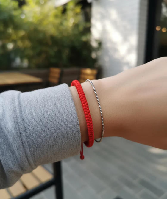 Pulsera Hilo Rojo Cuerda Trenzada Protección Suerte-3