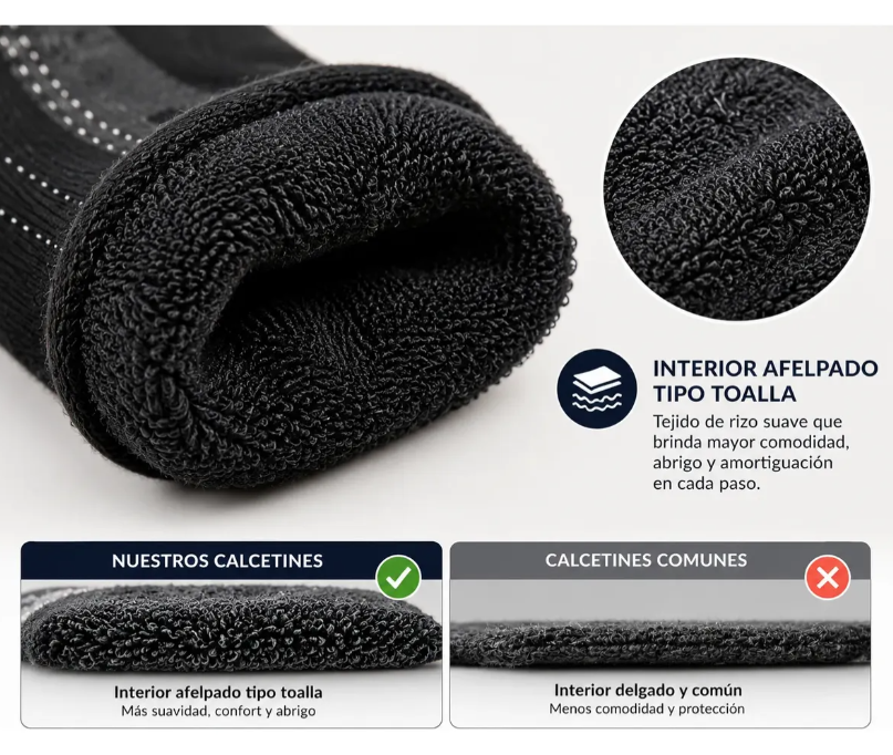 6 Pares Calcetines Hombre Invierno Interior Afelpado Gruesos-2