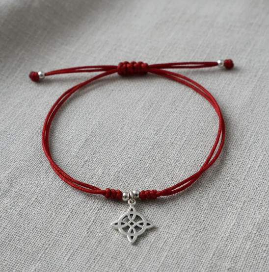 Pulsera Hilo Rojo Nudo De Brujas plata fina 925 Protección-2