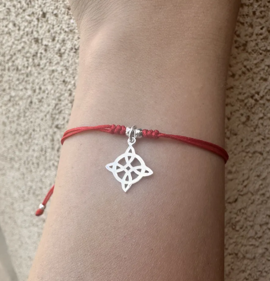 Pulsera Hilo Rojo Nudo De Brujas plata fina 925 Protección-3