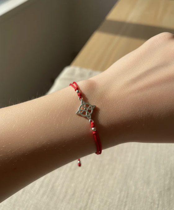 Pulsera Hilo Rojo Nudo De Brujas plata fina 925 Protección-2