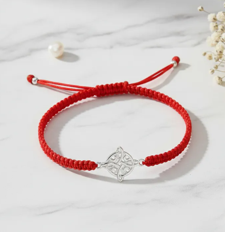 Pulsera Hilo Rojo Nudo De Brujas Y Luna Plata 925 Protección-3