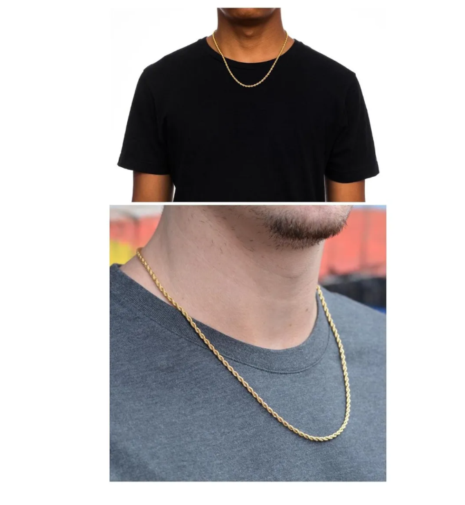 Cadena Collar Hombre Turbillon Acero Quirúrgico Gold 60cm-3