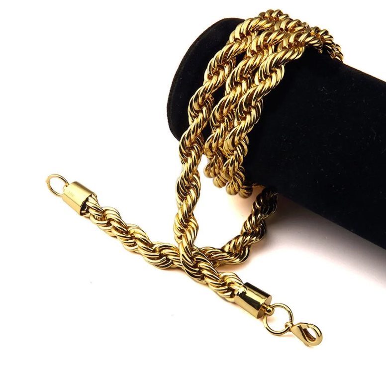 Cadena Collar Hombre Turbillon Acero Quirúrgico Gold 60cm-4
