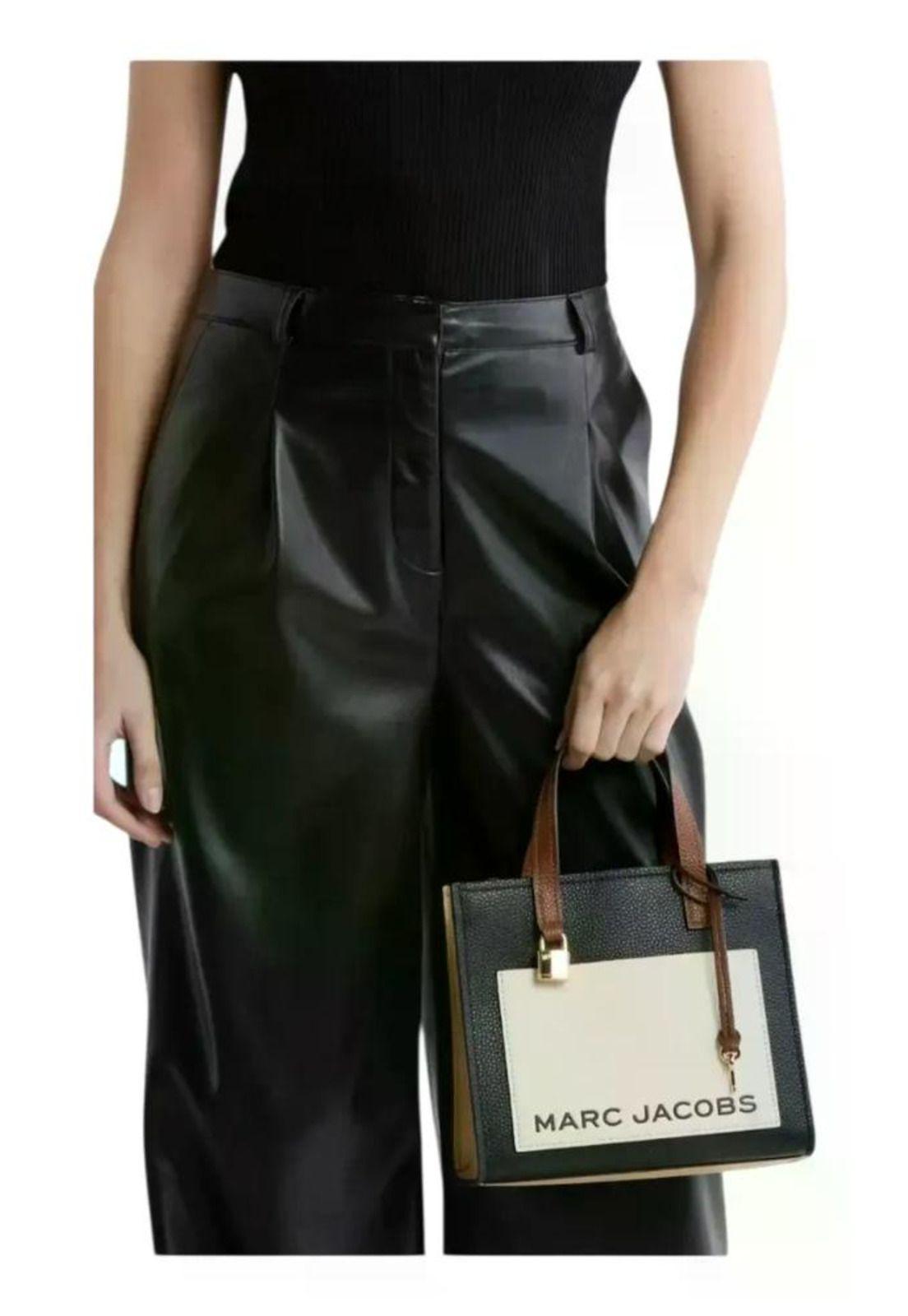 Tote Small Marc Jacobs Modelo Grind Negro Lisa Dorado-2