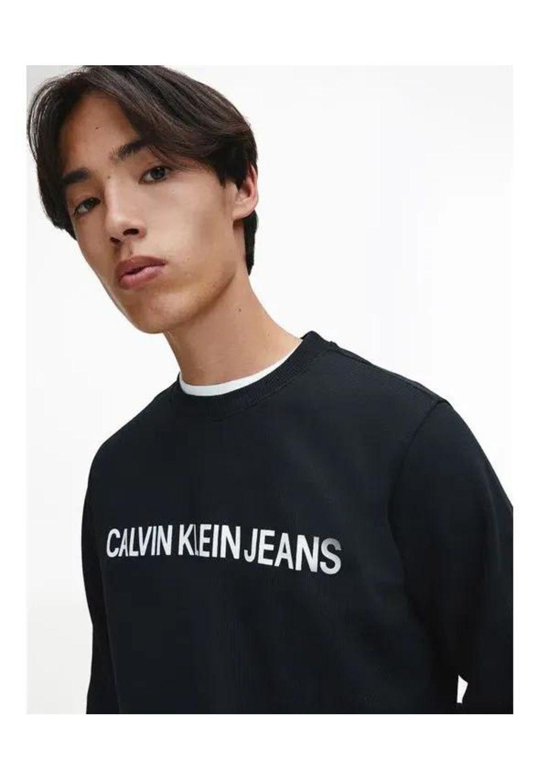 Polerón Hombre Calvin Klein Jeans Hombre M Negro Lisa-3