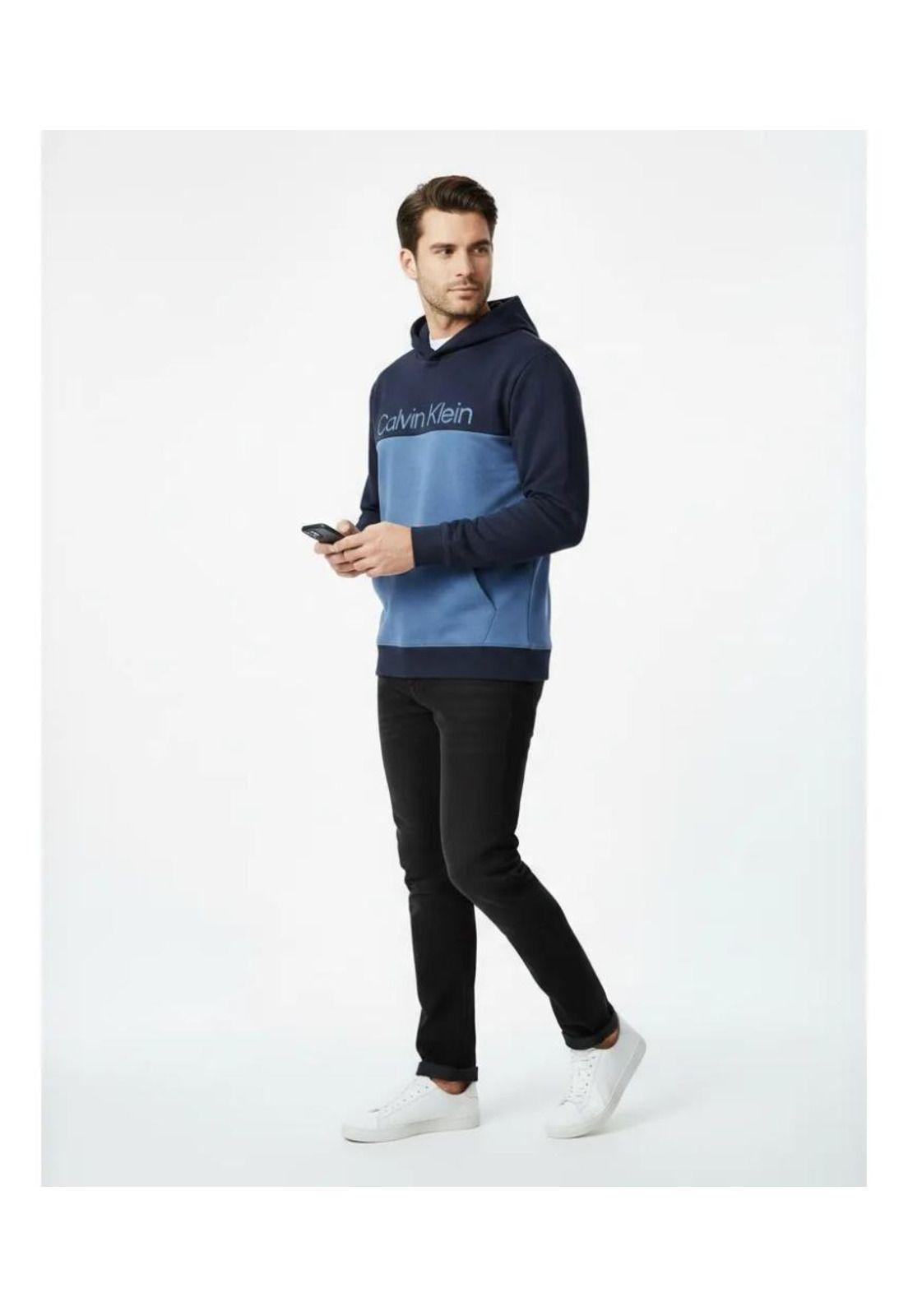 Polerón Hombre Calvin Klein Con Capucha S Celeste-2