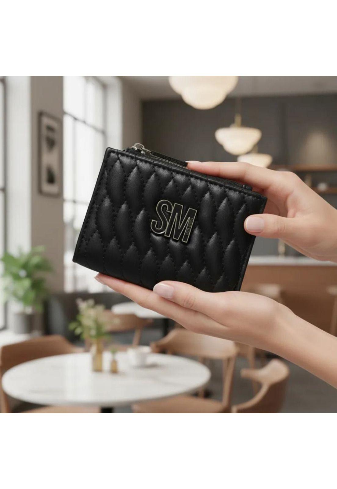Billetera Small Marca Steve Madden Negro Liso-5