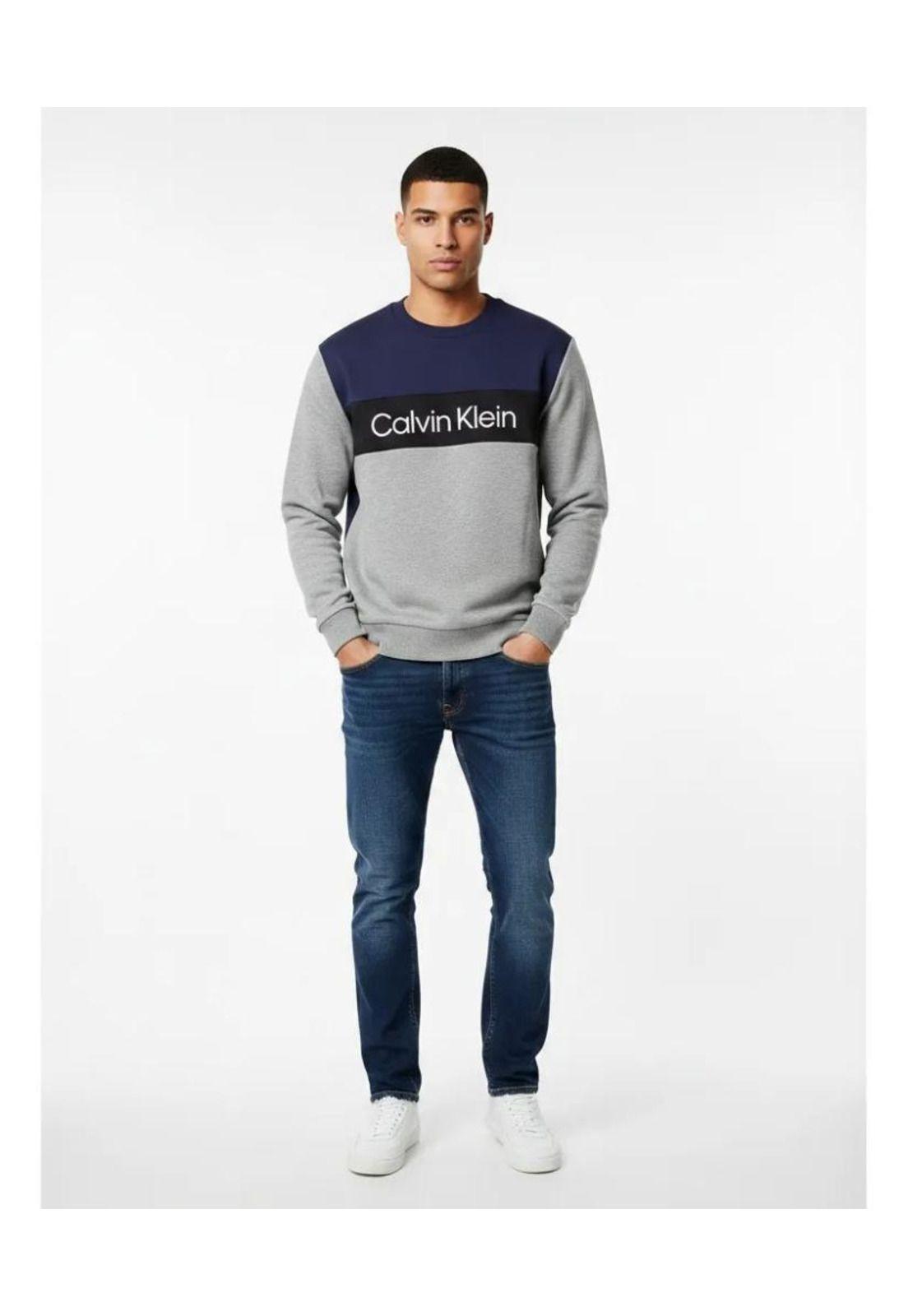 Polerón Hombre Calvin Klein Jeans Hombre Xl Azul Lisa-2