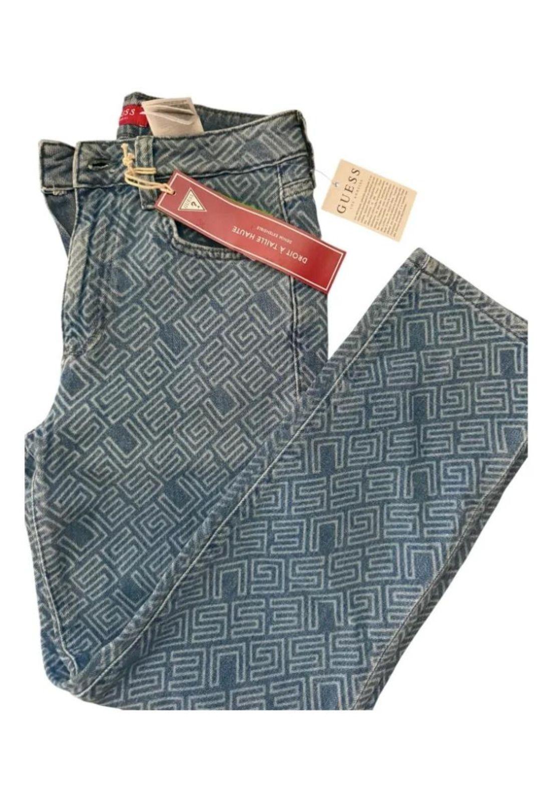 Jeans De Mujer Regular Fit Marca Guess Original Azul Logotipo S-2