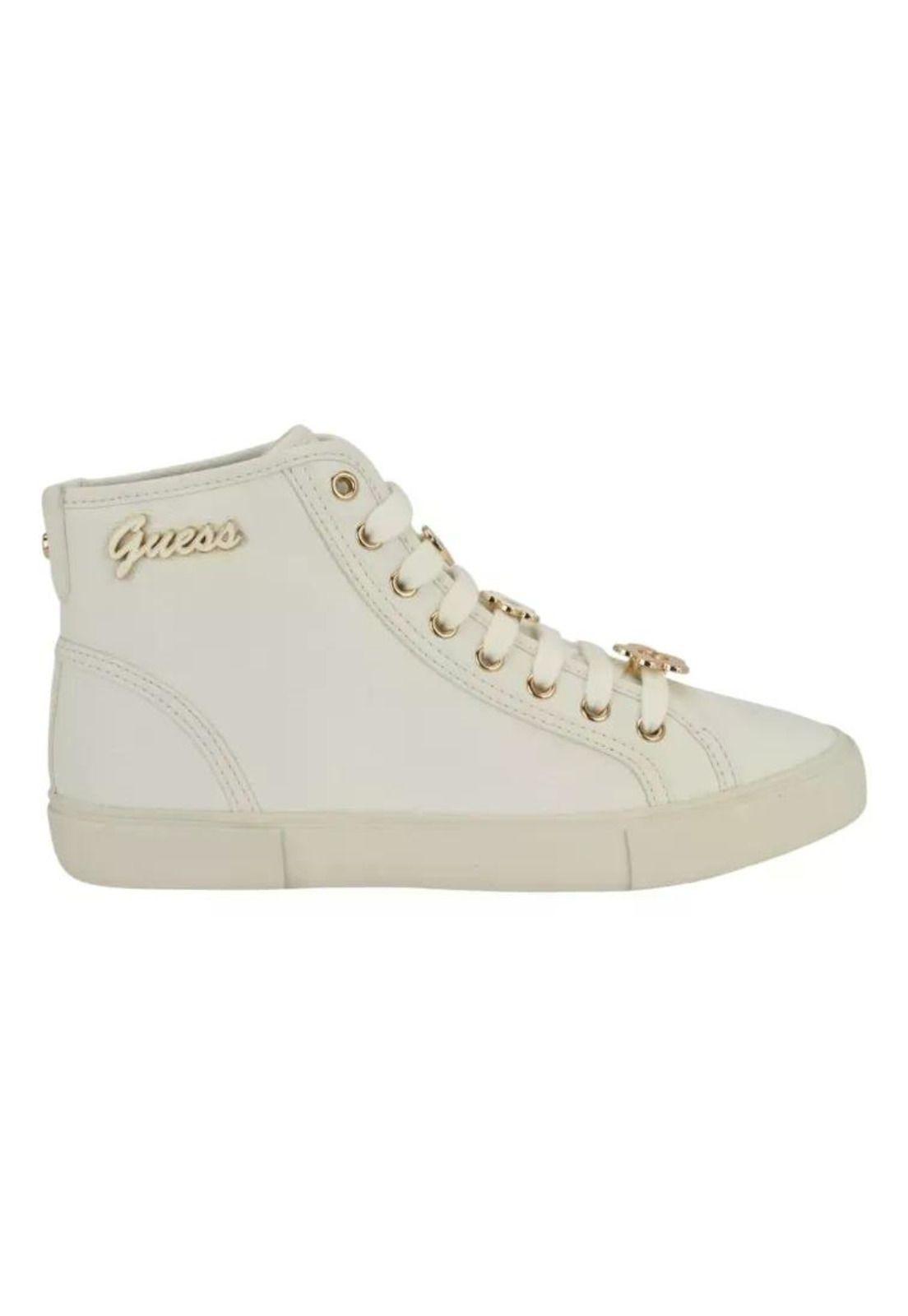 Zapatilla De Mujer Guess Modelo Ivory Blanco Lisa 8-1